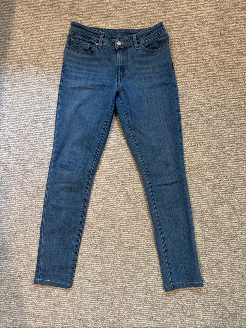 Levi’s Blue Jean Slim Skinny High Rise Denim Stretch Pant Short Inseam